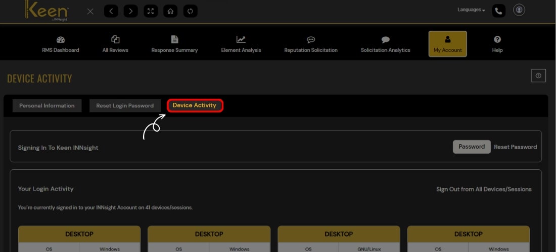Keen Device Activity