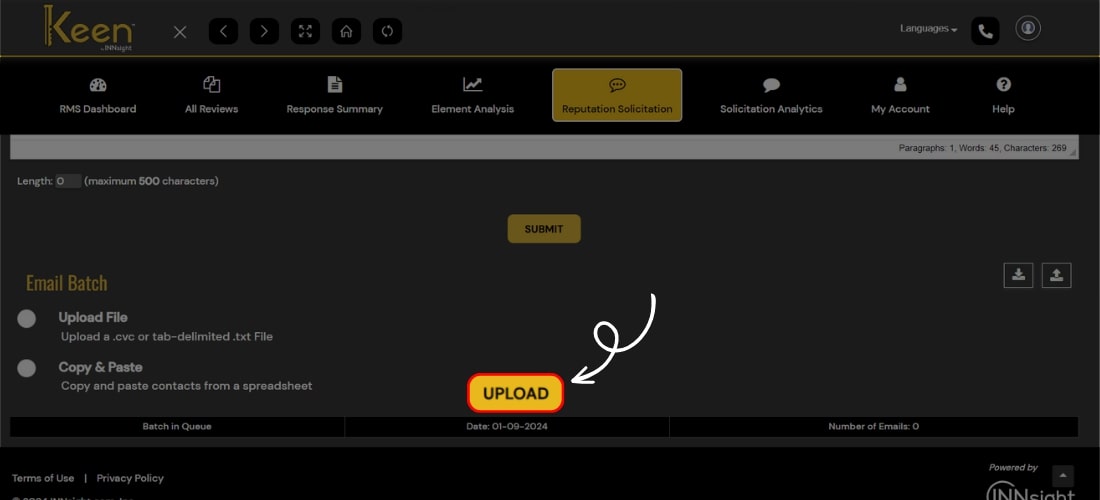 Keen Email Batch Upload file