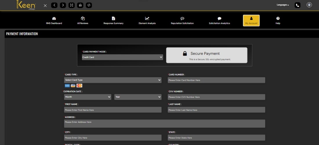 Keen Payment Imformation