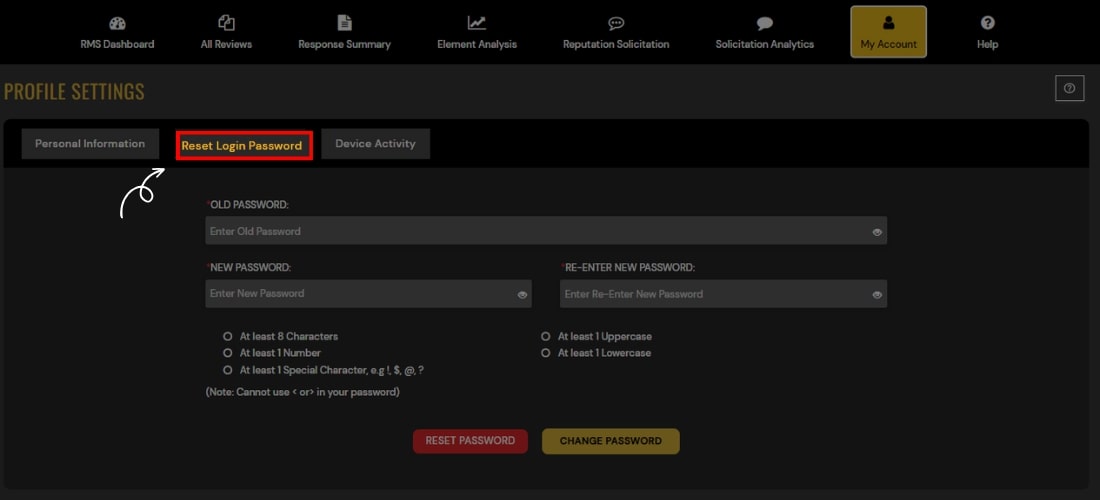 Keen Reset Login Password