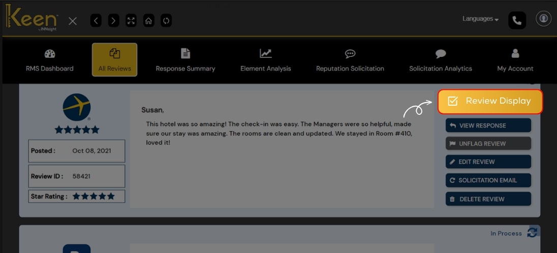 Keen Review Display