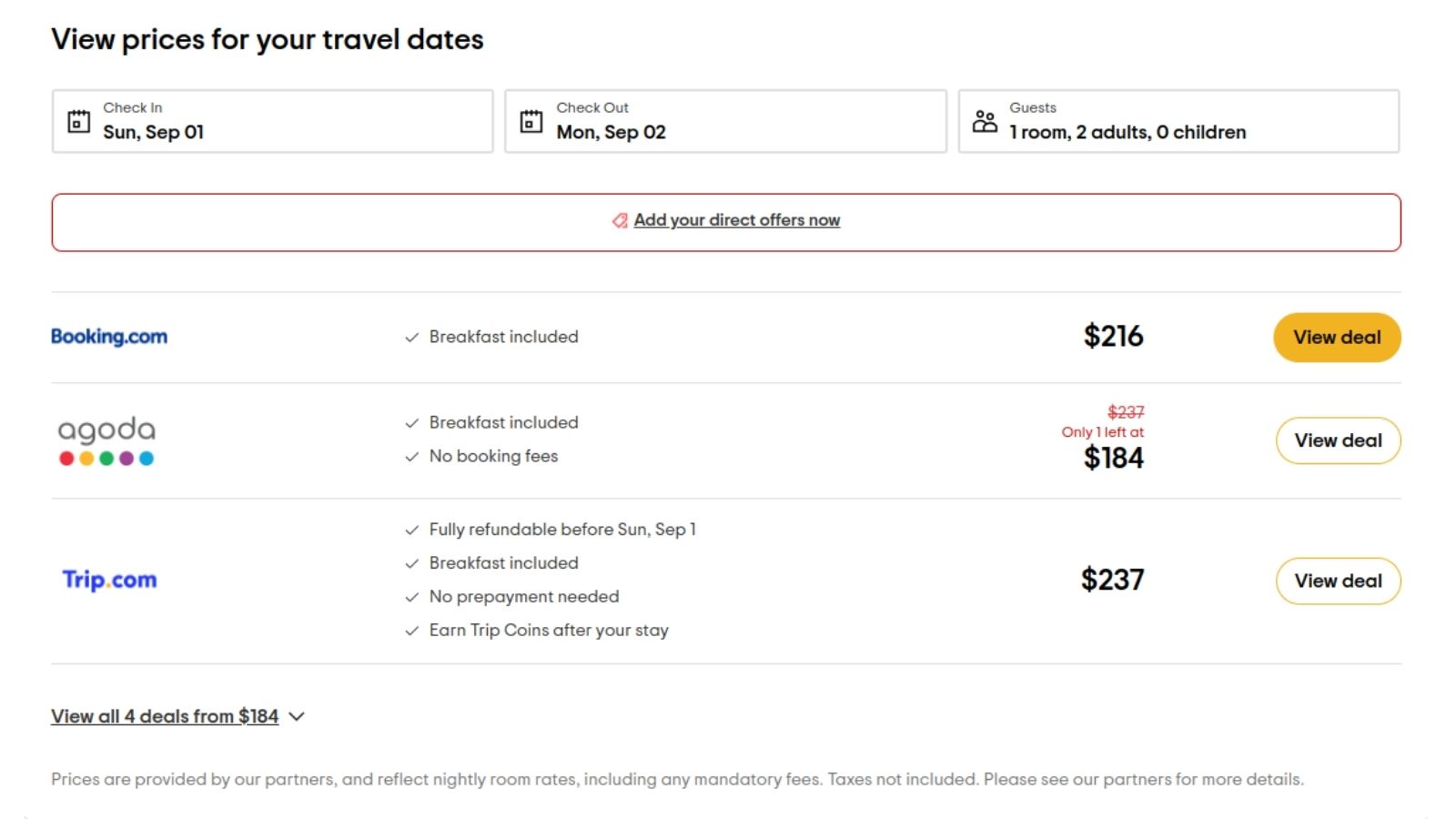 Price Comparison